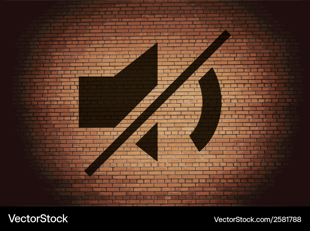 Mute sound flat modern web button and space Vector Image