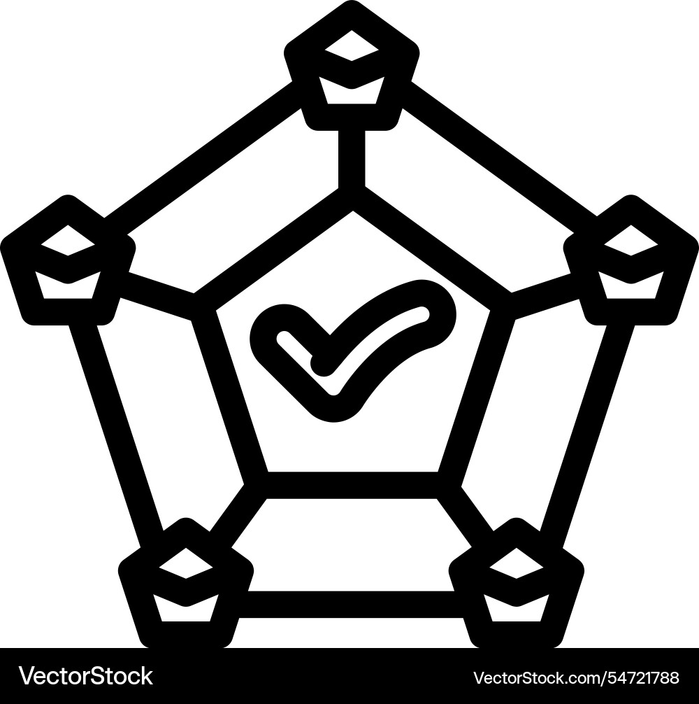 Node validator decentralized application line icon Node validator decentralized application line icon Vector Image