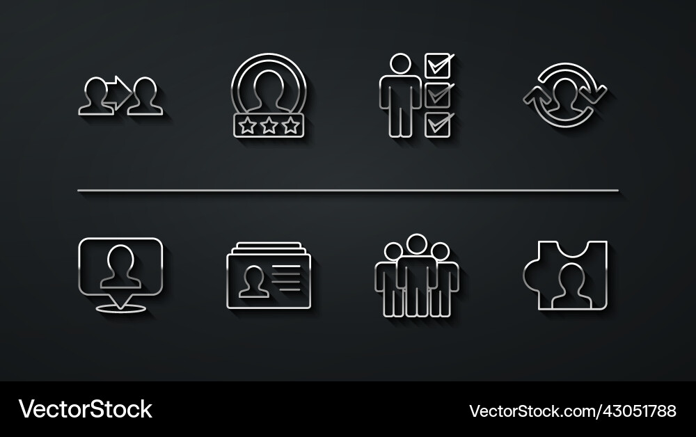 Set line project team base location with person Set line project team base location with person vector image