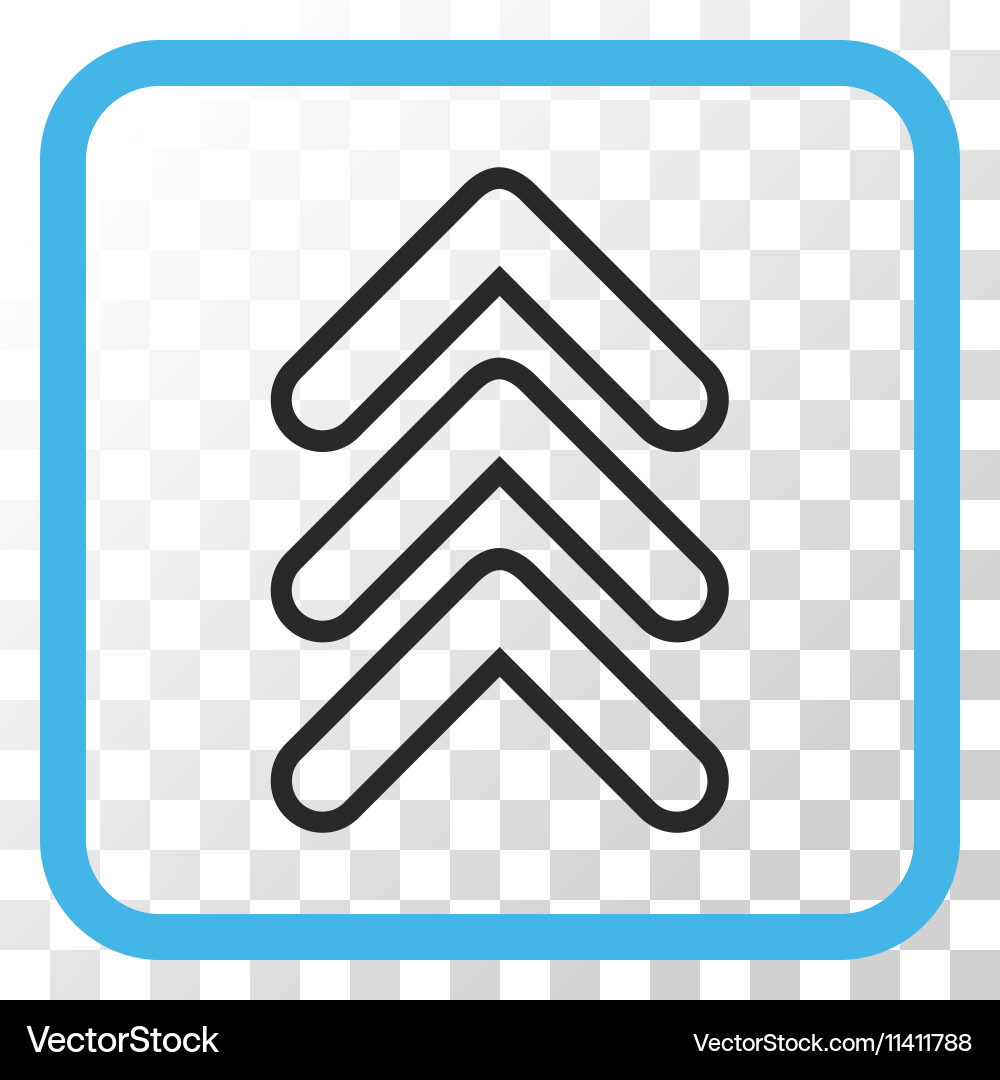 Triple pointer up icon in a frame vector image