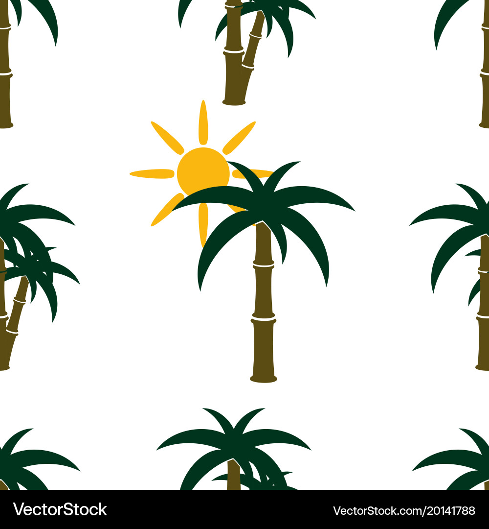 Tropical Palm Tree Seamless Pattern Vector Image