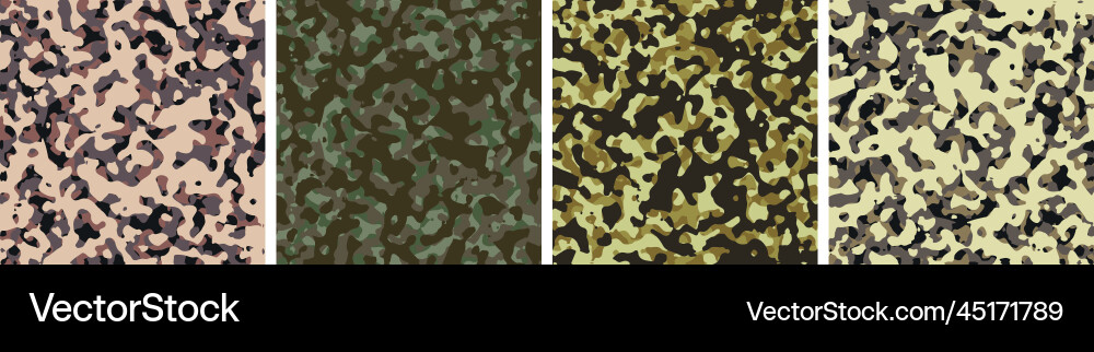 4 camouflage background set pattern design 4 camouflage background set pattern design vector image