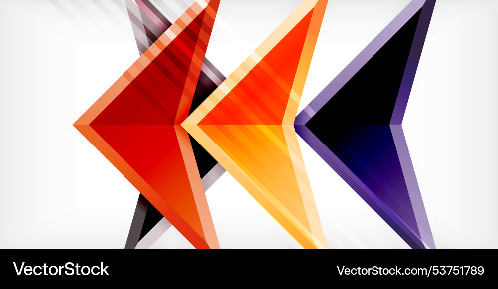 Abstract background color triangles and arrows Vector Image