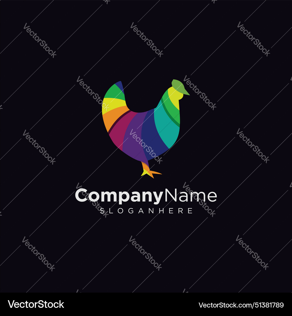 Abstract hen logo colorful Royalty Free Vector Image