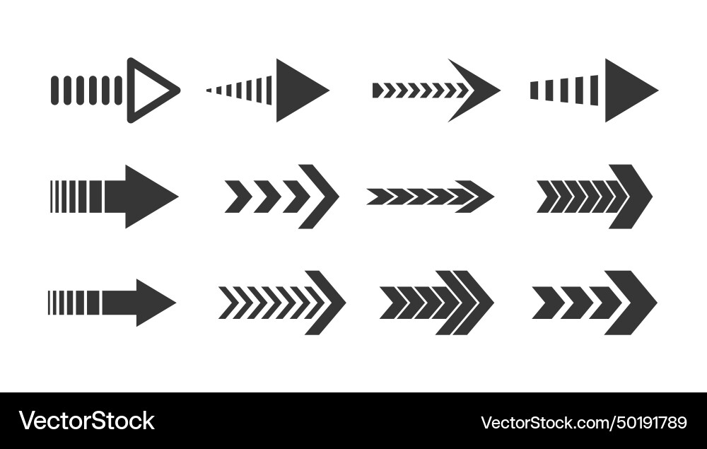 Arrow symbols set minimalist in design features Arrow symbols set minimalist in design features vector image
