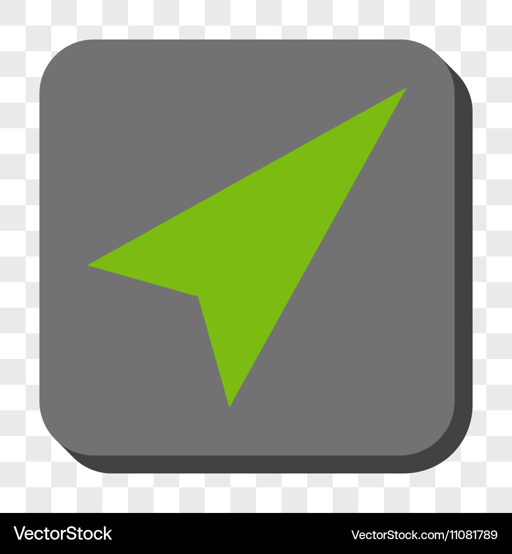 Arrowhead right-up rounded square button vector image