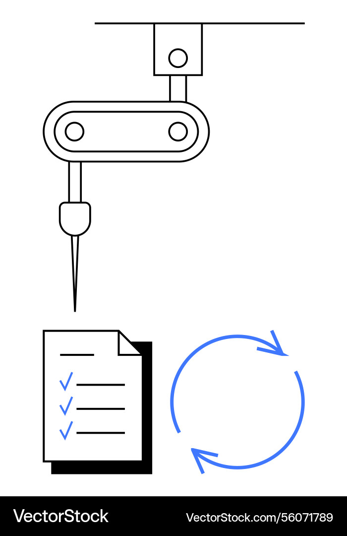 Automated manufacturing process with machine Automated manufacturing process with machine vector image