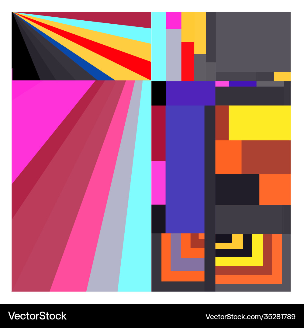 Colorful geometric and curve background pattern vector image