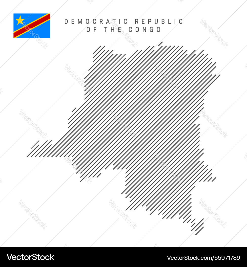Dr congo map from pattern of black slanted Vector Image