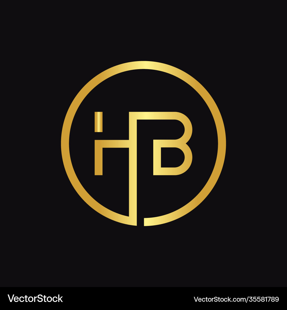 Hb logo design template initial circle letter Vector Image