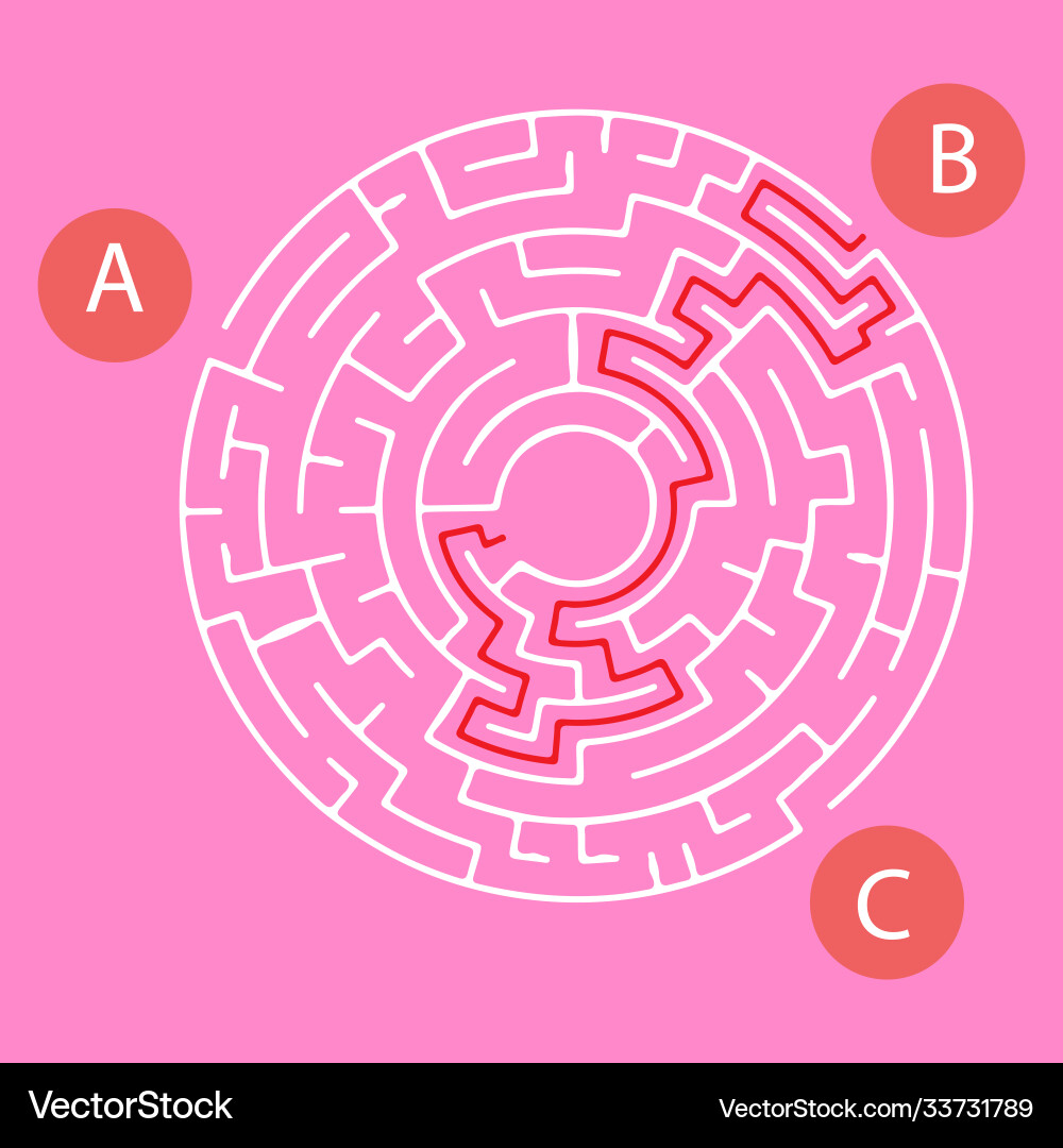 Labyrinth shape design element three entrance Labyrinth shape design element three entrance vector image