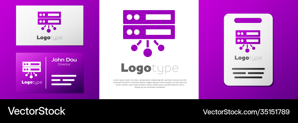 Logotype server data web hosting icon isolated Logotype server data web hosting icon isolated Vector Image