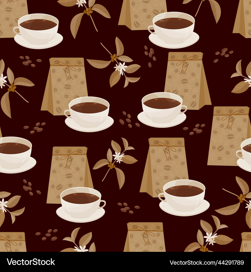 Monochrome seamless pattern in flat style Vector Image