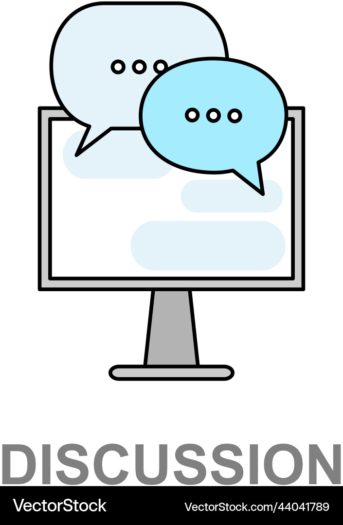 Online chat message notifications with computer Online chat message notifications with computer vector image
