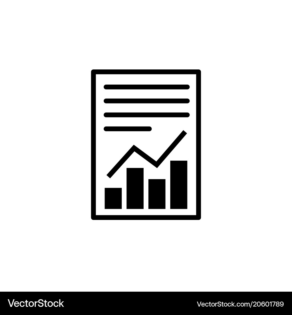Report text file icon document with chart symbol vector image