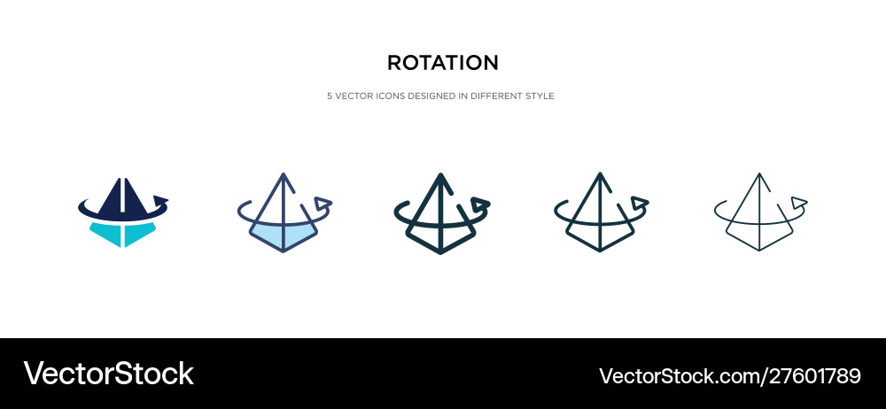 Rotation icon in different style two colored vector image