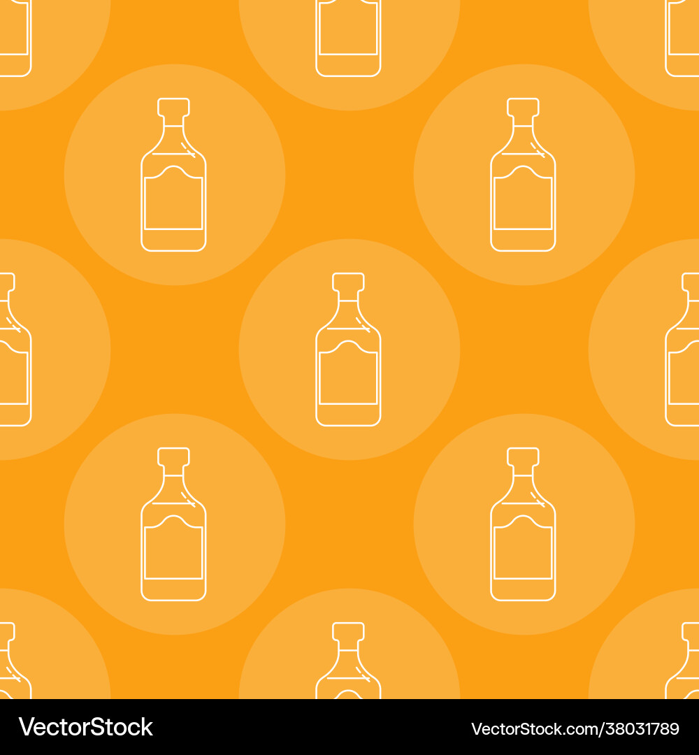 Seamless pattern bottles rum in flat style Vector Image