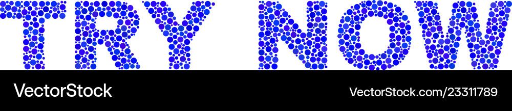 Try now text in dot style vector image