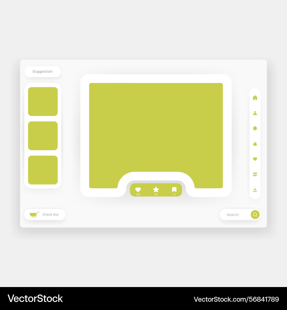 Web ui template for marketplace with lime green Vector Image