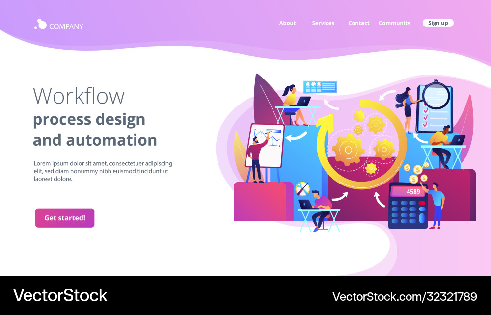 Workflow Processes & Automation vector image