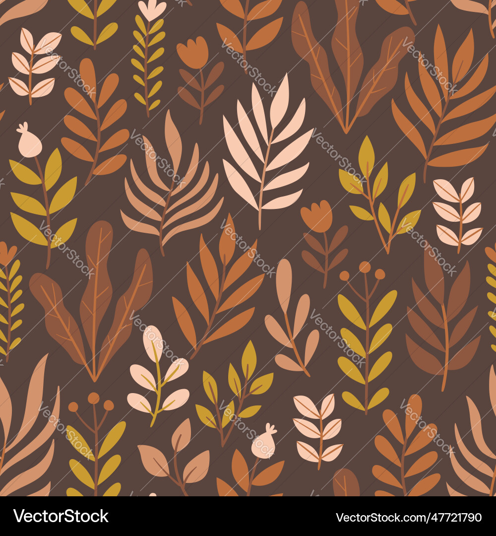 Autumn Twigs Pattern Vector Image