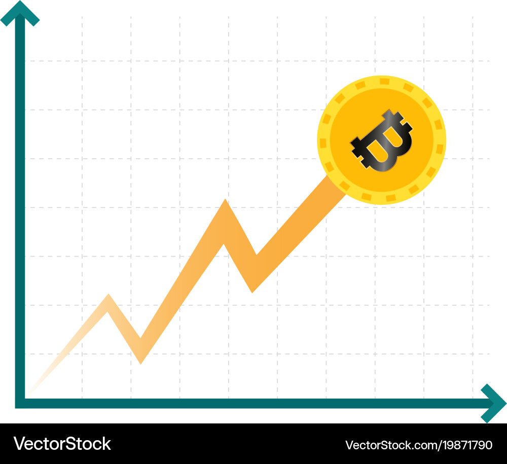 Cryptocurrency graph chat growing image – Royalty-Free Vector | VectorStock