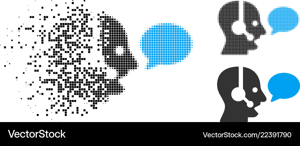 Disintegrating dot halftone operator message Disintegrating dot halftone operator message vector image