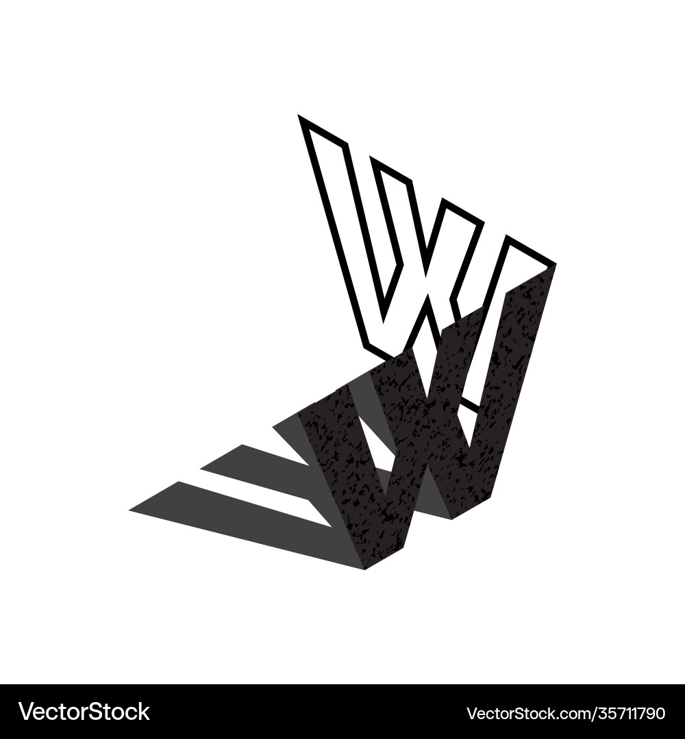 Flat isometric initial letter with shadow texture Flat isometric initial letter with shadow texture vector image