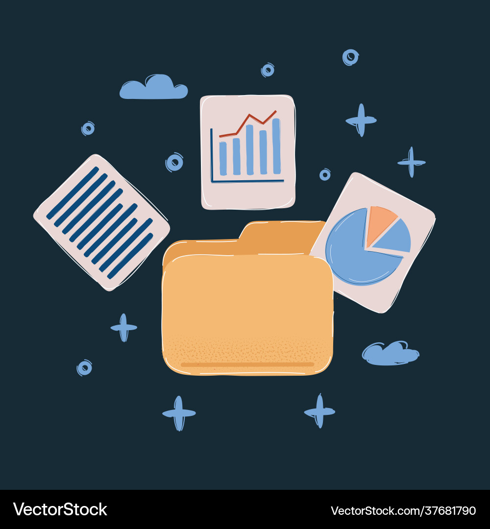 Folder with files inside Vector Image