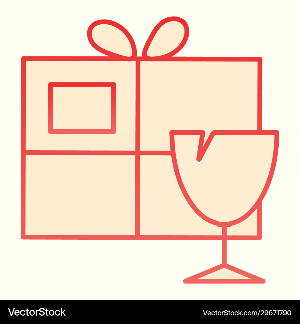 Fragile box line icon cargo package Vector Image