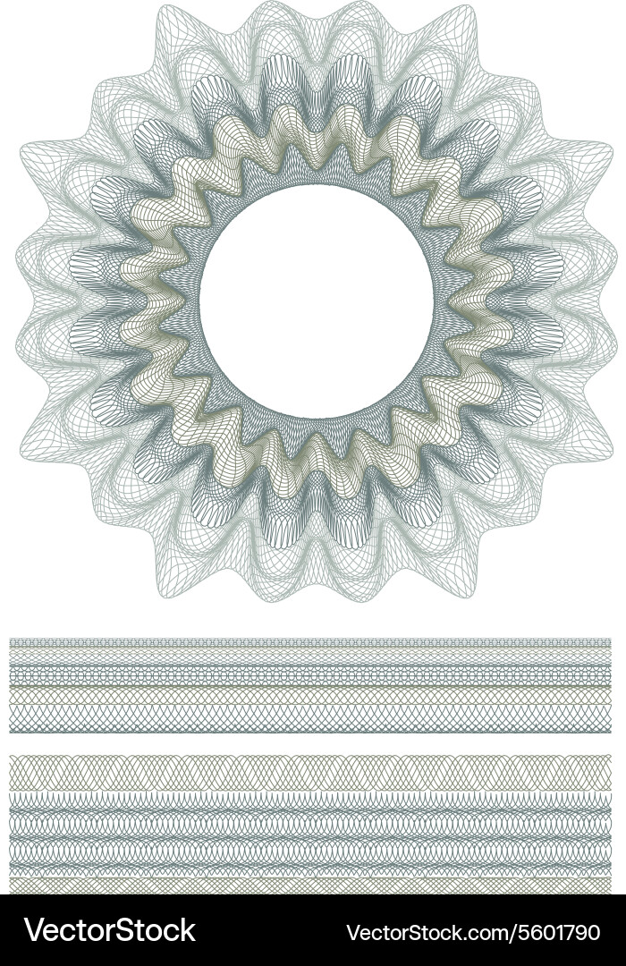Guilloche element for design certificate Vector Image