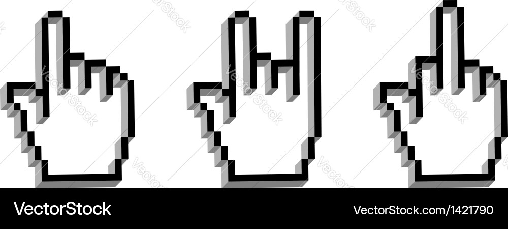 Hand cursor set vector image