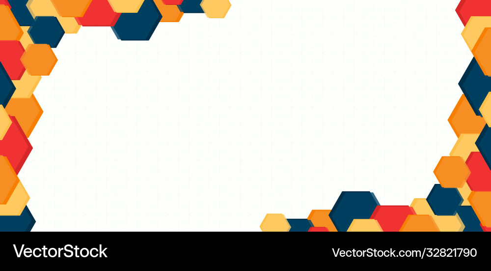 Hexagon shape overlap layer colorful corner vector image