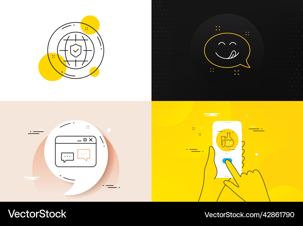 Minimal set of browser window chemistry flask Minimal set of browser window chemistry flask vector image