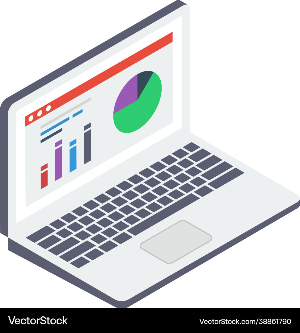 Online data analytics vector image