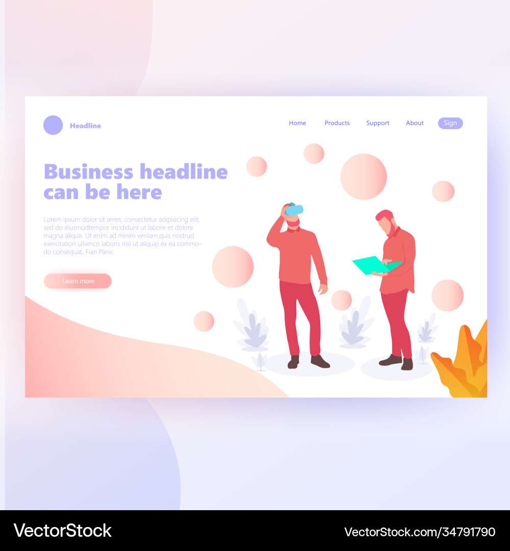 People work in a team and interact with graphs vector image