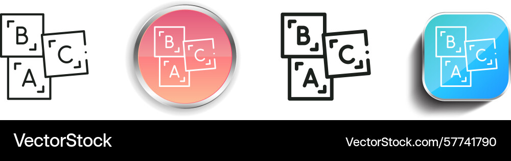 Primary icon thin linear regular and button style Primary icon thin linear regular and button style vector image