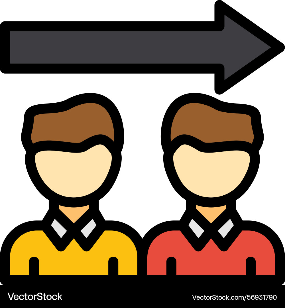 Queue line filled style icon design vector image