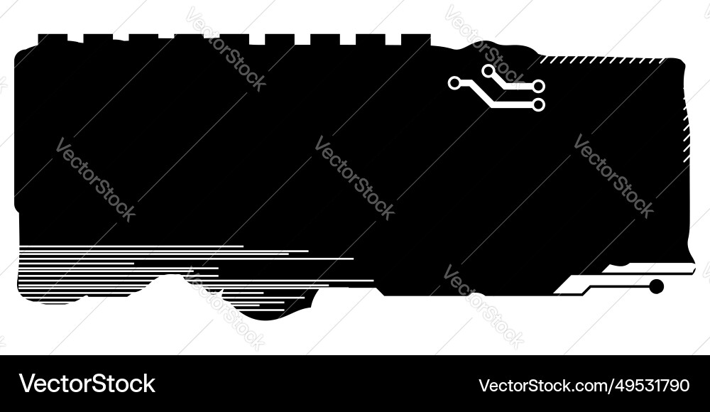 Rectangular design clipart in tech style isolated vector image