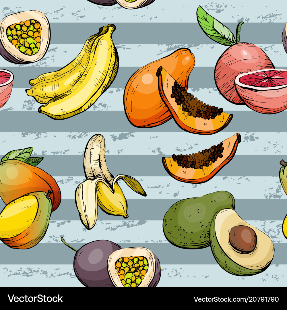 Seamless pattern with fruit Vector Image