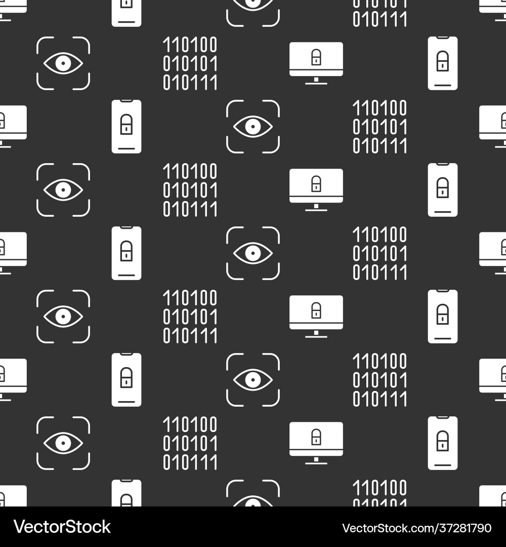 Set lock on computer monitor mobile with closed Set lock on computer monitor mobile with closed Vector Image