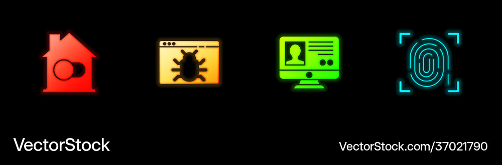 Set smart home system bug create account screen Set smart home system bug create account screen vector image