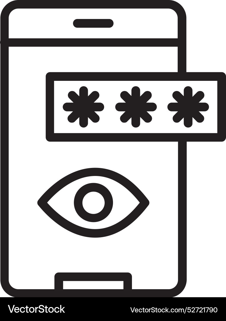 Show password line icon design Vector Image