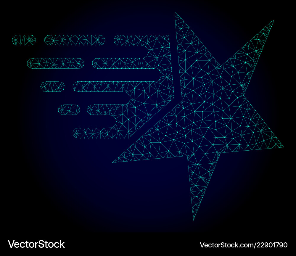 Star polygonal frame mesh with fast motion Star polygonal frame mesh with fast motion vector image
