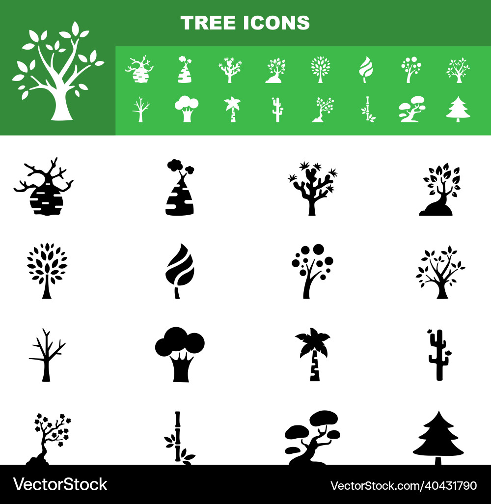 Tree icon set Tree icon set vector image