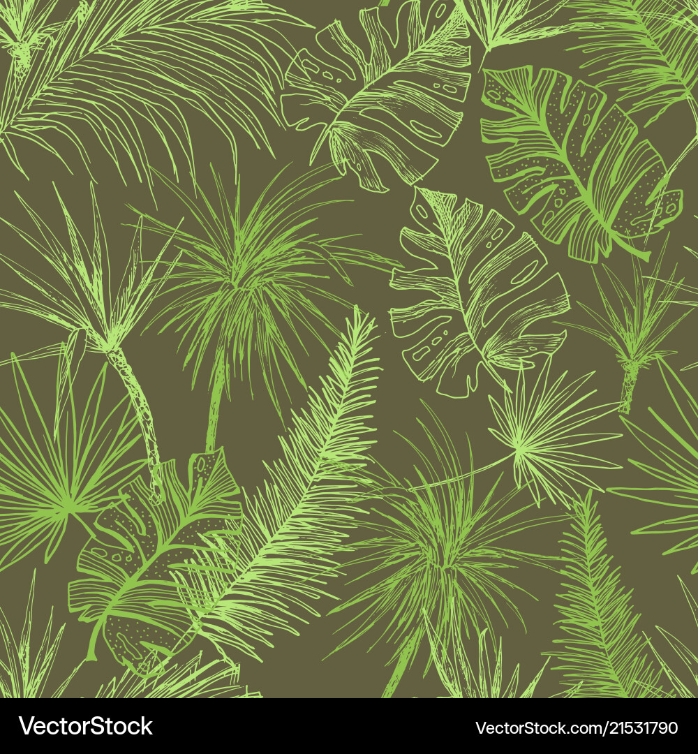 Tropical Palm Tree Pattern vector image