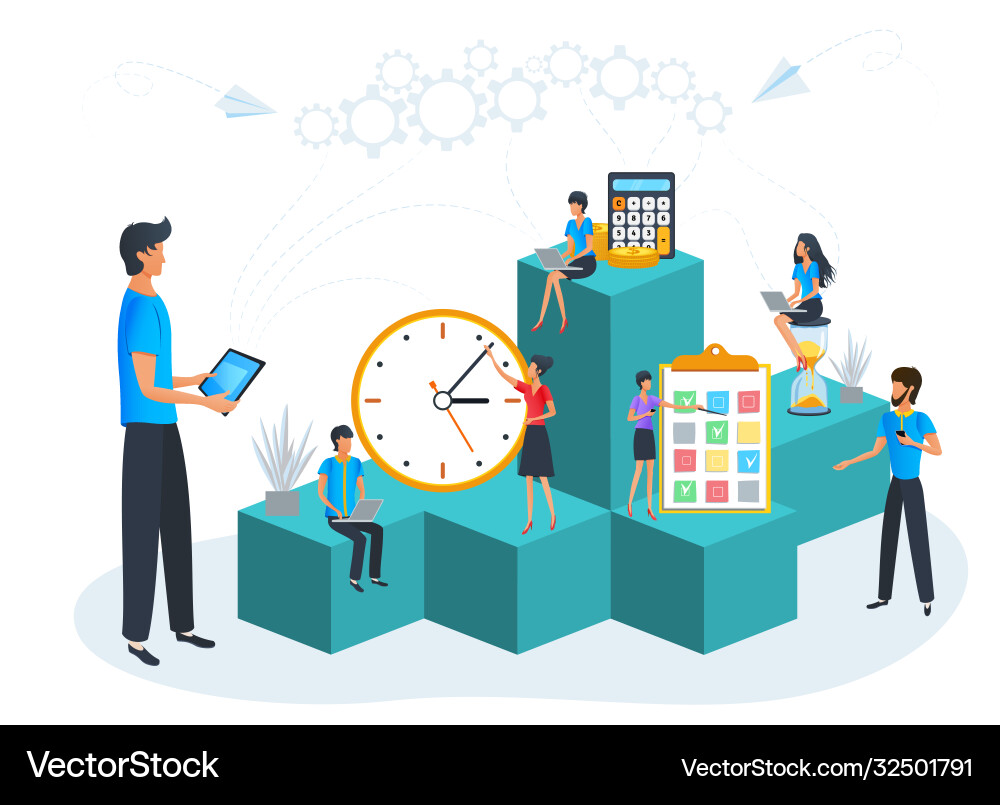 Agile project management business teamwork time Agile project management business teamwork time Vector Image