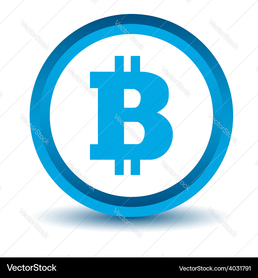 Blue bitcoin icon (4031791) – Royalty-Free Vector | VectorStock