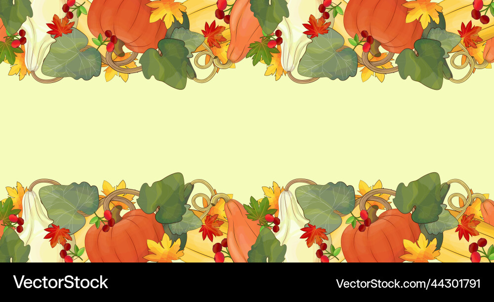 Bright fall border pattern with maple leaves Bright fall border pattern with maple leaves vector image