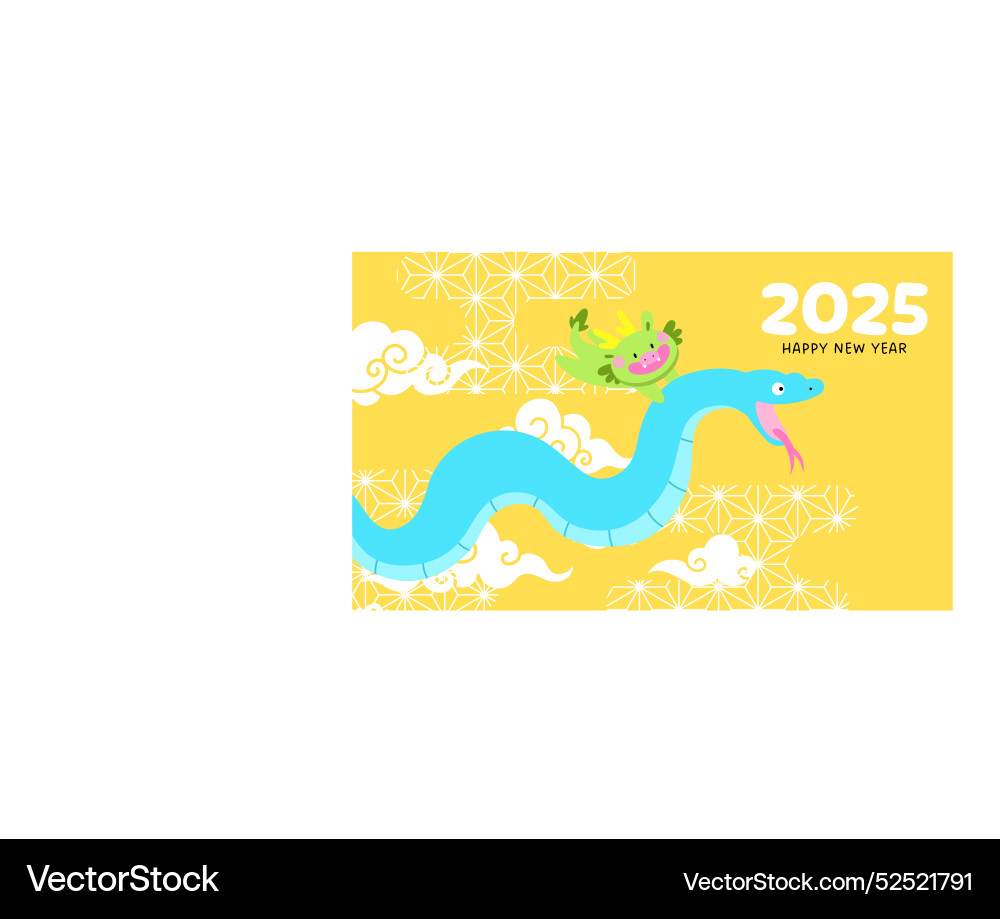 Chinese new year snake and dragon Chinese new year snake and dragon vector image